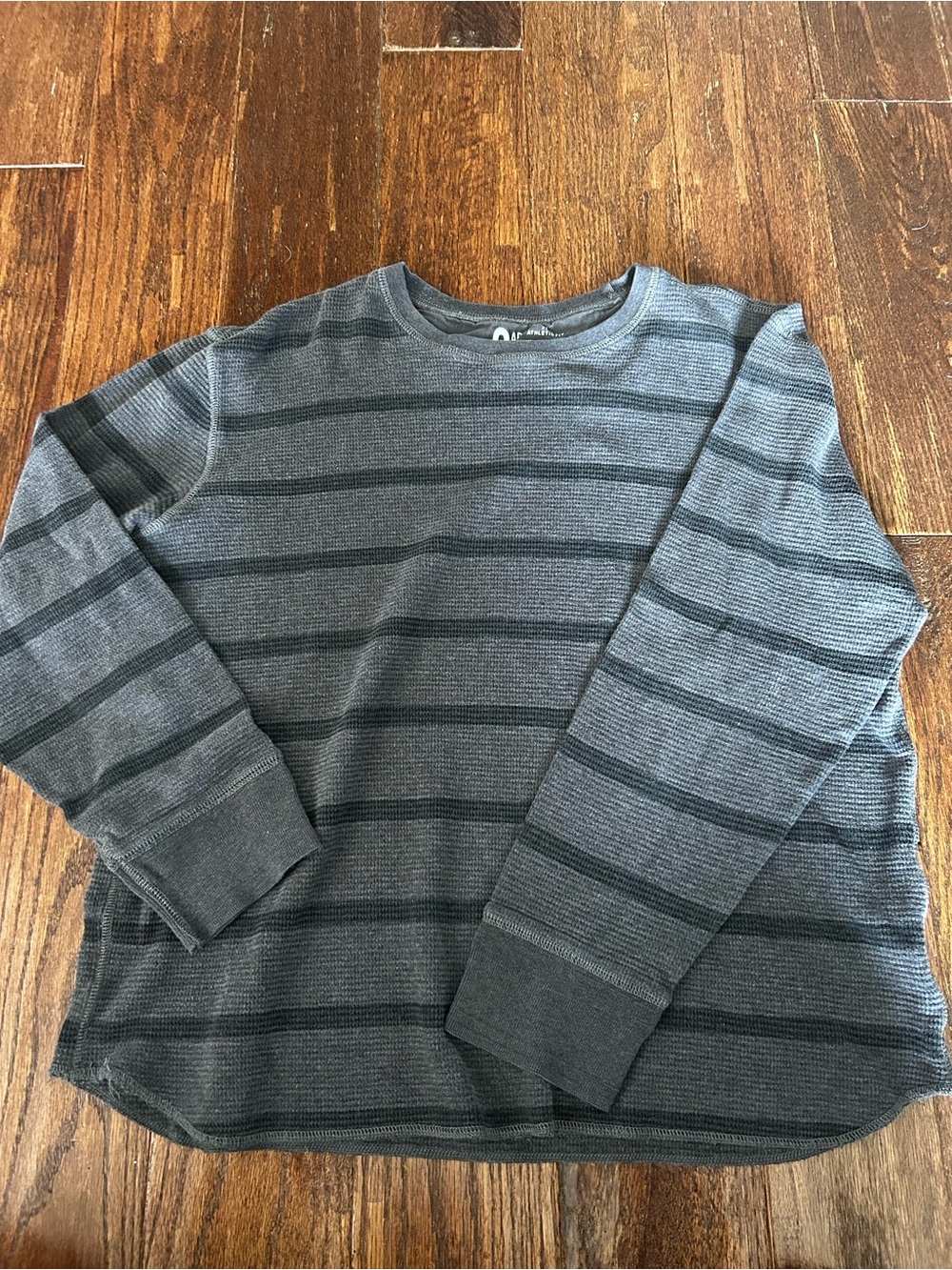 GAP Men's Dark Gray Horizontal Striped Long Sleeve